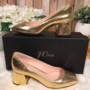 NEW J. Crew Celia Pump with Cracked Metallic